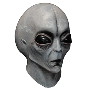 cosplay alienigena gris, mascara de extraterrestre gris