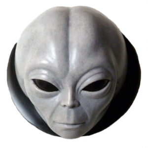 cabeza alienígena gris para pared, figuras de aliens, escultura de alien pared, cabeza de extraterrestre pared