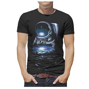 camiseta de la nasa negra con astronauta en ropa de la nasa en dealiens.shop