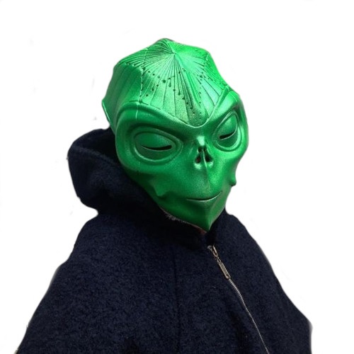 máscara de látex, , máscara de marciano, máscara de extraterrestre clásico, máscara de monstruo, máscara de halloween, mascara de alien verde