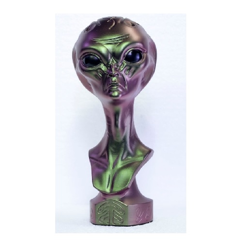 busto alien metalizado extraterrestres clasicos